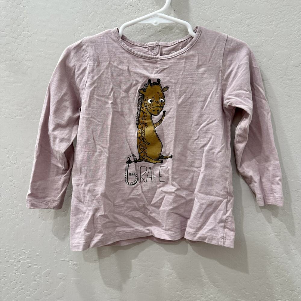 Bout'chou Blush Pink Giraffe Long Sleeve Shirt